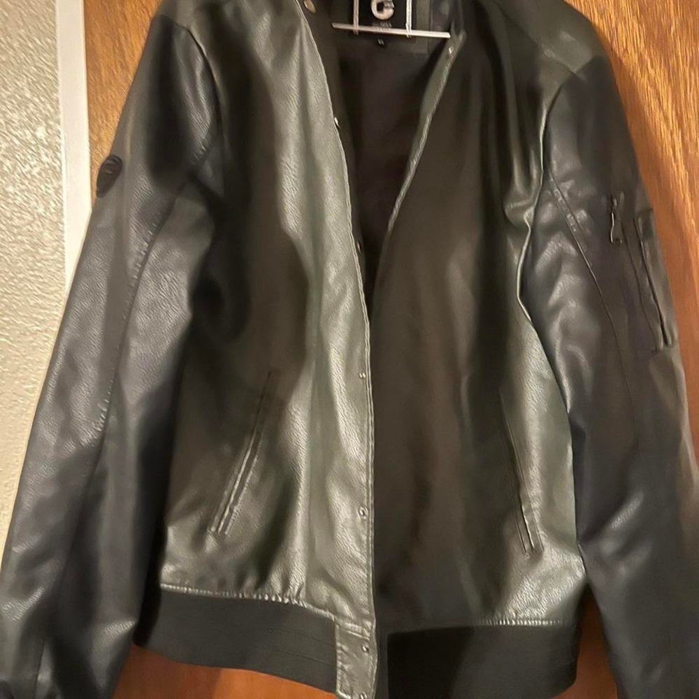 Fried G Denim Premium Bomber Jacket Olive Black‎ Moto Style